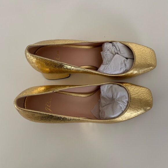 J. Crew Celia Pump- cracked gold size 8--worn once - Picture 3 of 3